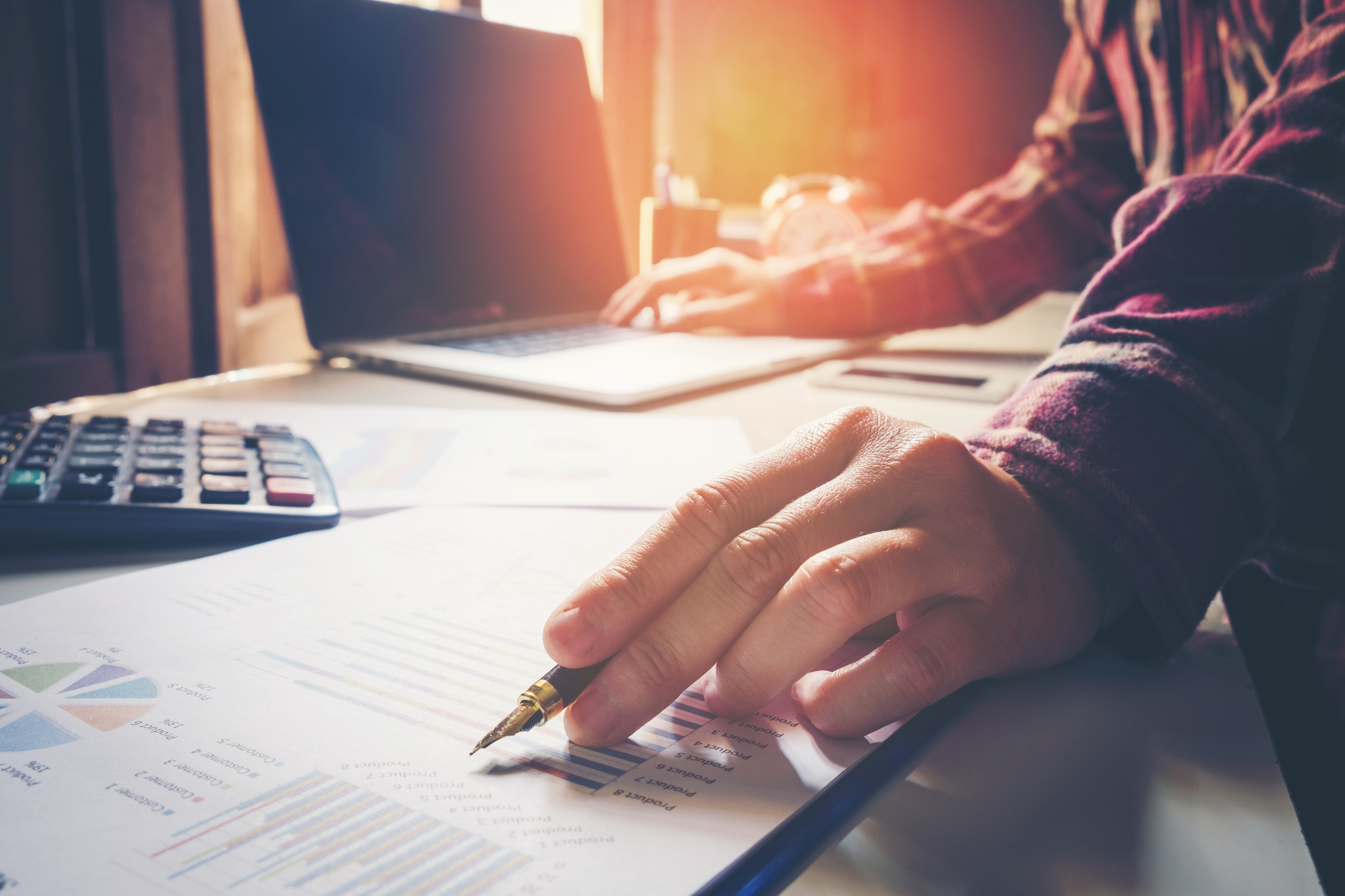 Person working at their desk 